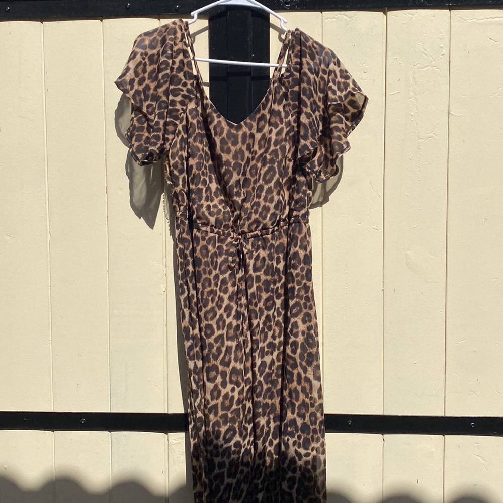 Long cheetah print dress